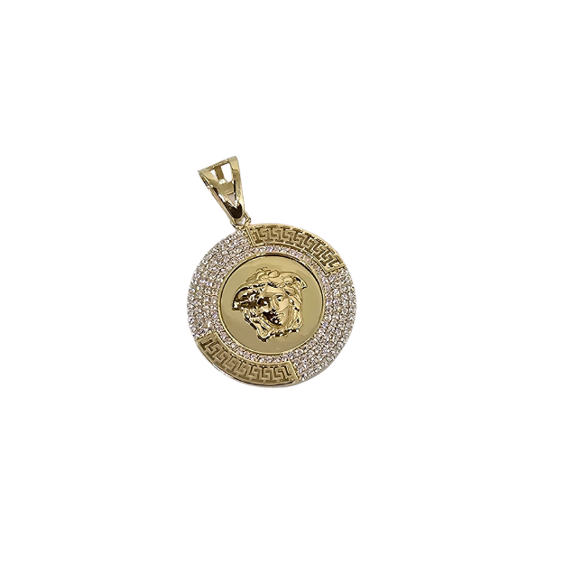 10k Gold  Medusa Pendant New