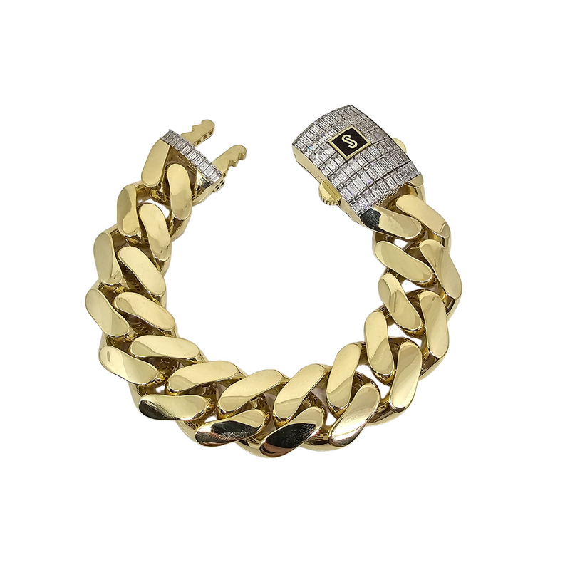 10k 20mm Jumbo Monaco Bracelets