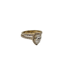 Pear shape Elegant Duo: 2.90CT Lab Diamond Engagement Rings in 14K Yellow Gold