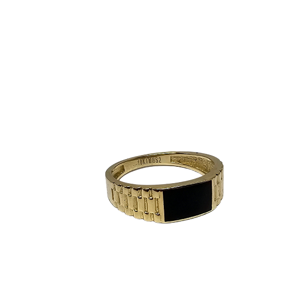 10k Black Onyx  gold ring