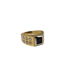 10k Black Onyx cushion Shape Gold Ring