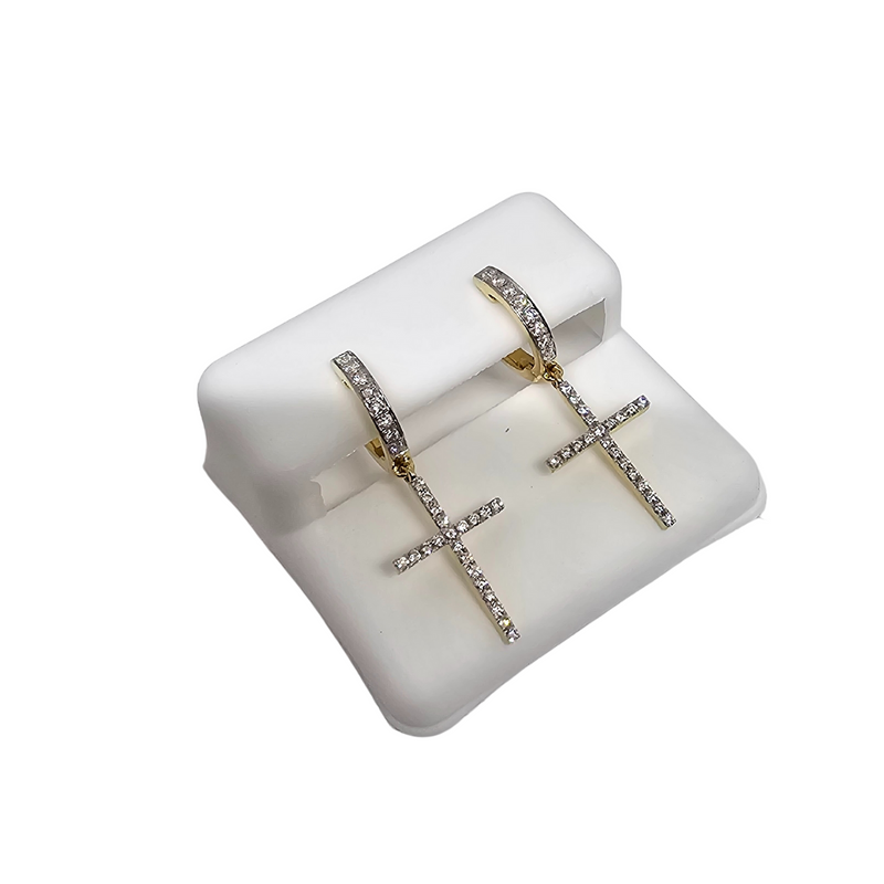 10k Cross Earrings 0.40ct diamonds VS