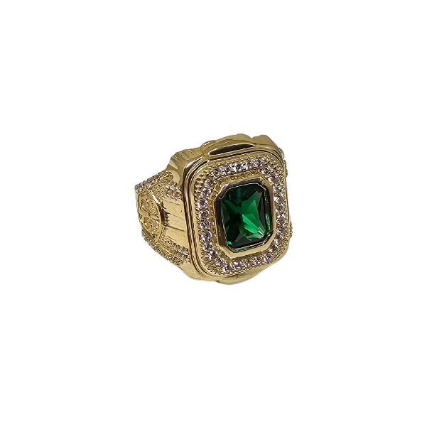 10K Gold Green Stone Ring New cali-110