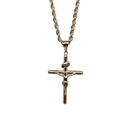 10K Gold Rope Chain+ 10K Gold Cross Pendant