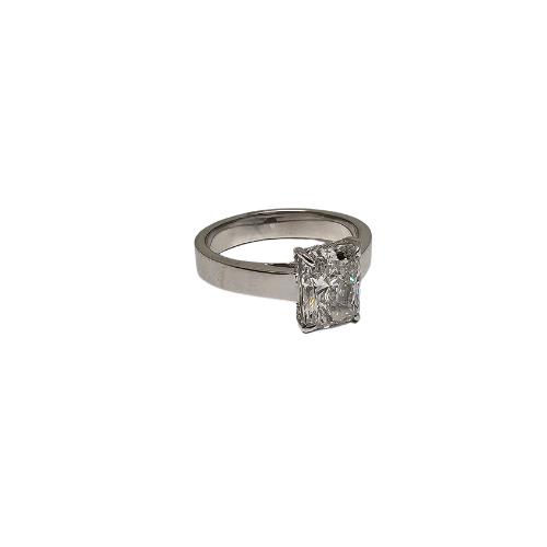 14K Gold Solitaire Engagement Ring with 2.03ct Radiant-Cut VS Lab Diamond