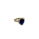 10k Gold Neela pear shape blue stone  Ring
