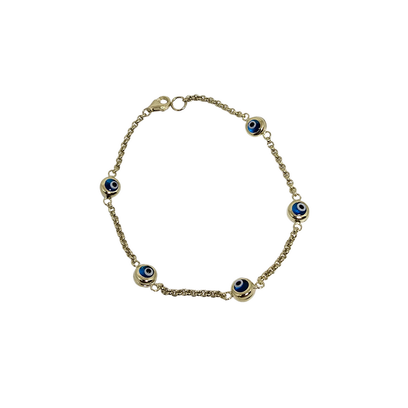 Evil eye Bracelet 10k Gold MBS-709