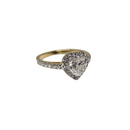 Beautiful Heart  shape 1.30CT Lab Diamond  Rings in 10K Yellow Gold