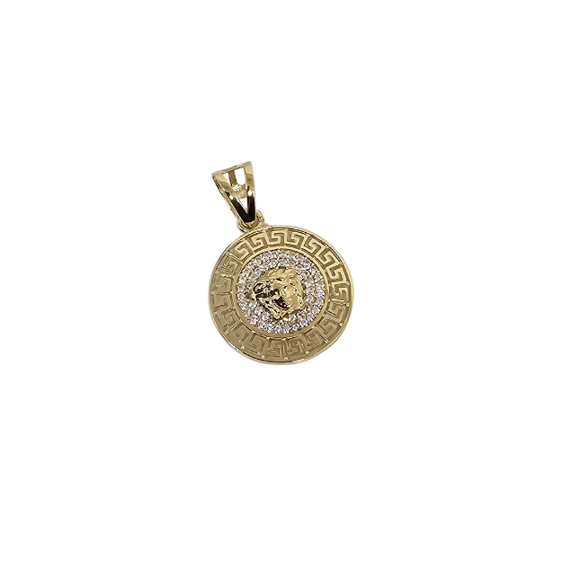 10k Gold  Medusa Pendant New