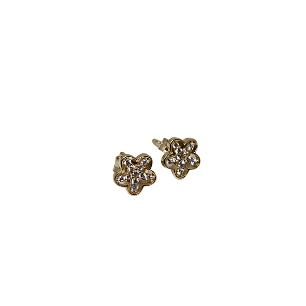 10k Flower Earring Yellow Gold