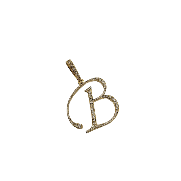 14k Letter B Pendant  0.50ct Diamonds si NEW