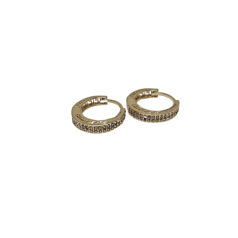 10k Yellow Gold Zirconia Huggies Earring NEW