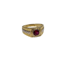 10k Gold Red Stone  Men Ring