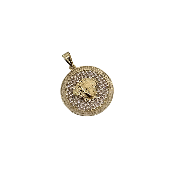 10k Gold  Medusa Pendant New