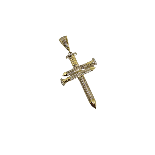 Pendentif Croix meduse  en or 10k CP017