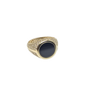 Men’s 10K Yellow Gold Ring – Black Centerpiece