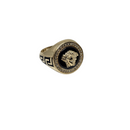 Gorgon Glory: 10K Yellow Gold Men’s Ring with Medusa and Greek Key Design