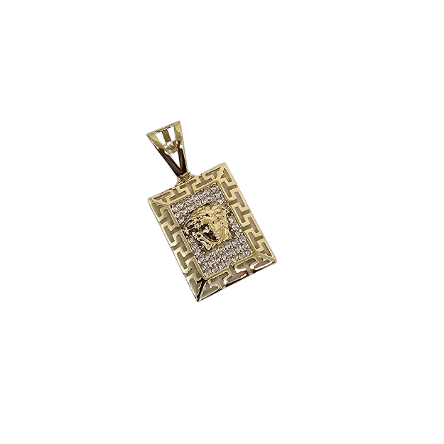 10k Gold  Medusa Pendant New