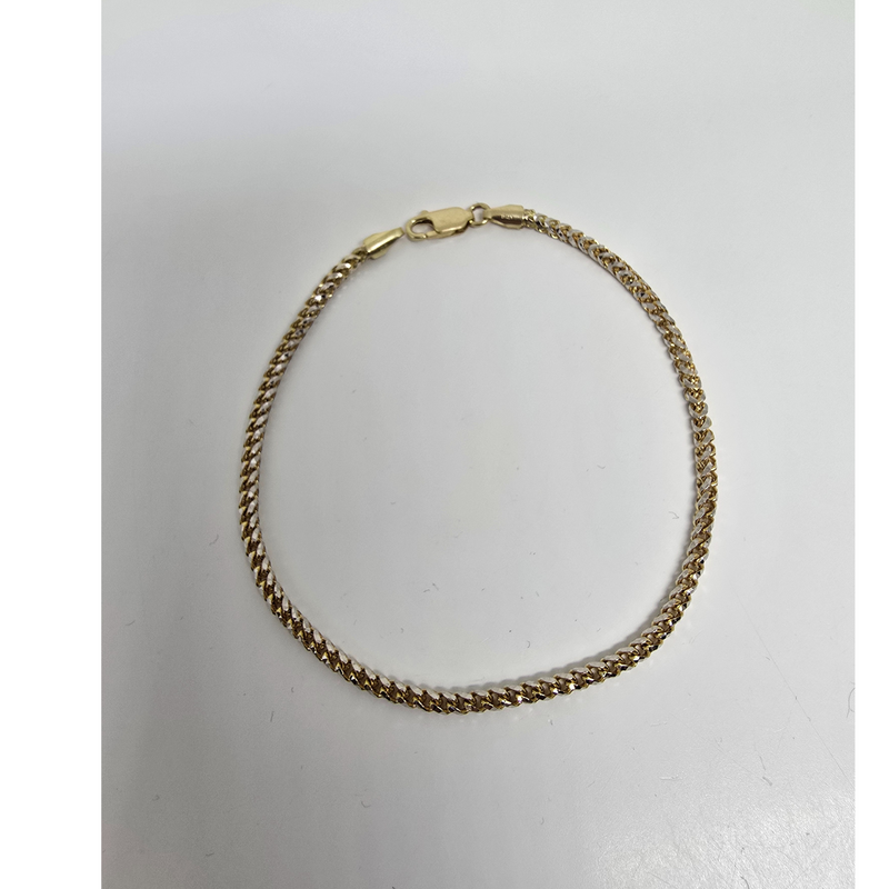 Stunning 10k Yellow gold 2 tones Franco Bracelet DREY-030