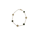 Bracelet en or 10K avec petits trèfles en or et nacre verte