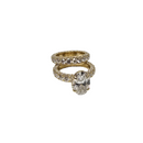 Elegant Duo 8.17CT Lab Diamond Engagement Rings in 14K yellow Gold
