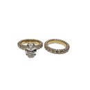Elegant Duo 8.17CT Lab Diamond Engagement Rings in 14K yellow Gold