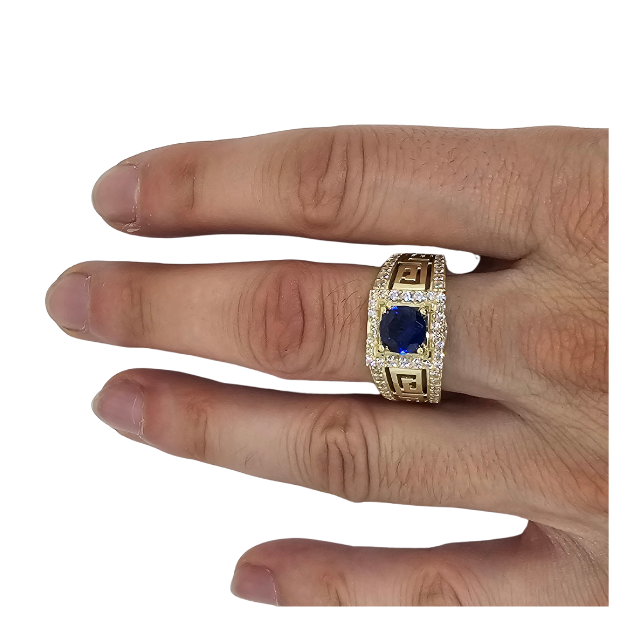 10K Gold blue Stone   Ring New CAL-019