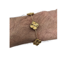 Bracelet en or 10K avec grand trèfle en nacre d'or