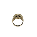 Royal Mark: 10K Yellow Gold Men’s Ring with Crown-Inspired Emblem