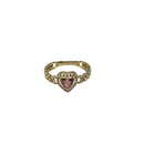 Pure Heart – 10K Yellow Gold Ring with Synthetic Sapphire