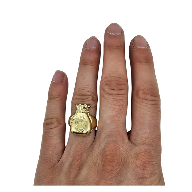 10k Gold Dollar Bag Ring