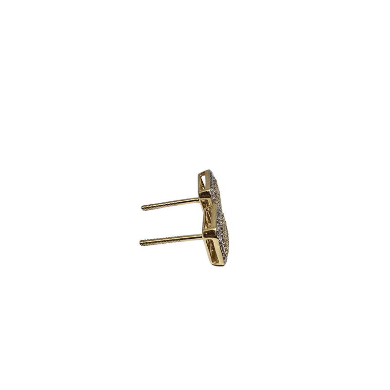 10K Yellow Gold Diamond Stud Earrings with 0.30 ct Natural SI Diamonds