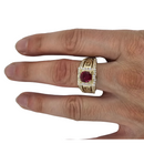 10K Gold Red Stone   Ring New CAL-018