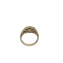Olympus Crest: 10K Gold Greek Ring with Black Detailing – Comfort Fit