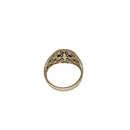 Imperial Valor: 10K Gold Greek Ring with Black Centerpiece