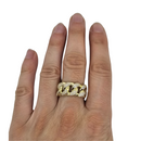10K 10.8mm Gold Miami cuban link Ring New CAL-014