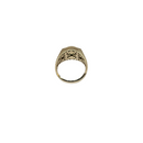 Emerald Force: 10K Yellow Gold Men’s Ring with Synthetic Green Sapphire