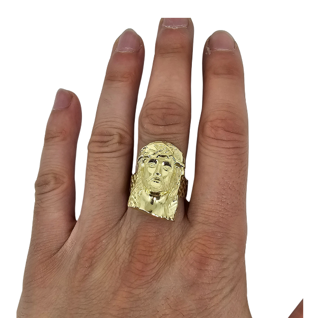 10k Gold Jesus Ring