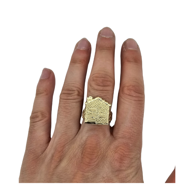 10k Gold Trap house Ring