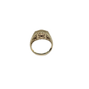 Crimson Flame: 10K Yellow Gold Ring with Synthetic Red Sapphire