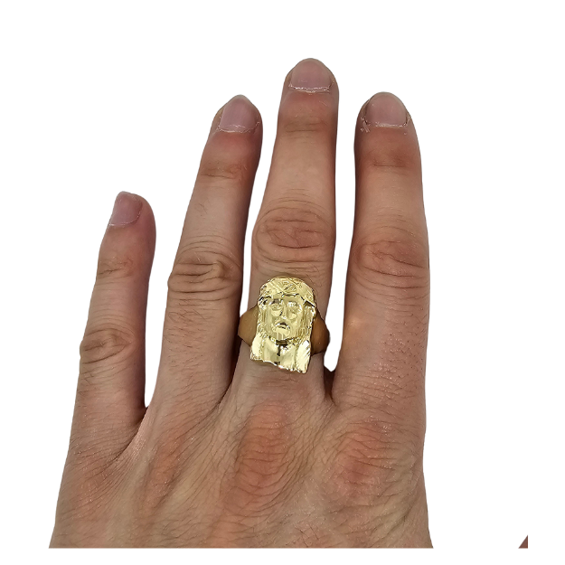 10k Gold Jesus Ring