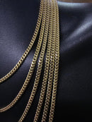 Maillon cubain Miami en or jaune 10k de 4 mm