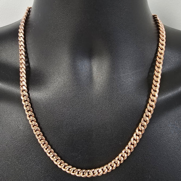10k 8mm miami cuban link rose gold D cut