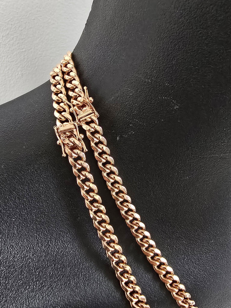 10k 6mm Miami Cuban Link rose Gold box lock