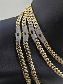 6mm 10k Monaco chain Yellow Gold
