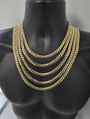 10k 8mm Monaco Yellow Gold chain CZS lock