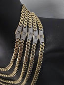 10k 8mm Monaco Yellow Gold chain CZS lock