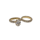 Elegant Duo 8.17CT Lab Diamond Engagement Rings in 14K yellow Gold