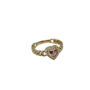 Pure Heart – 10K Yellow Gold Ring with Synthetic Sapphire