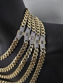 9MM 10k Yellow Gold Monaco Chain MCO15 CZS Lock